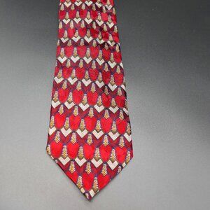 Ron Chereskin 100% Silk Red and Black Pattern Tie
